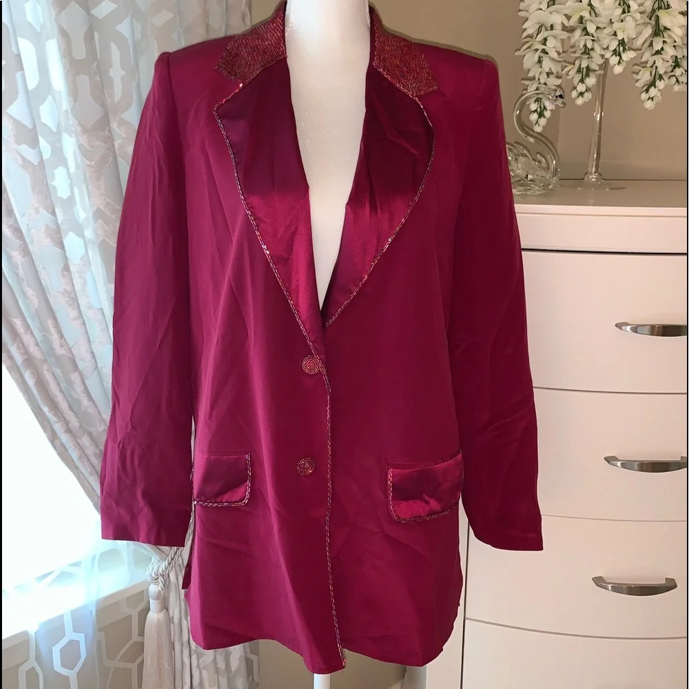 Diane Gilman 100% silk blazer/jacket - Picture 3 of 16